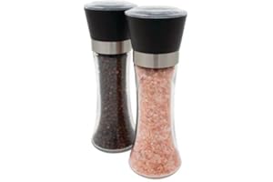 Kamensteín - Salt & Pepper Grinder Set, Includes Black Peppercorns and Pink Himalayan Salt (7.5inch)