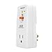 GFCI Outlet RCD Adapter Portable Leakage Protection Breaker 15Amp in Circuit Breaker for Household Devices to Protect Electric Safety, White