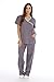 11150W Just Love Women's Scrub Sets / Medical Scrubs / Nursing Scrubs - S, Steel Grey with Aqua Trim,Steel Grey With Aqua Trim,Small