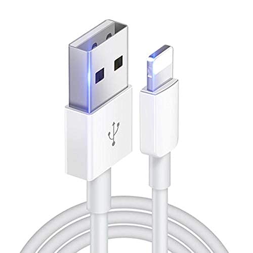 AA's 6.56 Feet Lightning Cable - White iPhone Charger Cable for iPhone 12 Pro Max/12/11/X/XS/Xs Max/XR/8 Plus/7/6/5 & iPad