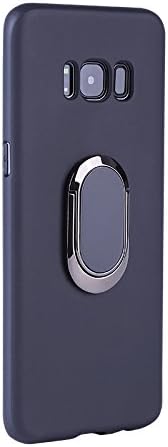 Samsung Galaxy S8 Case with 360 Rotating Ring Grip Holder Kickstand Function Magnetic Base, Ultra Slim Thin Hard Scrub Cover with Shockproof Protective for Soft TPU Samsung Galaxy S8 (Black)