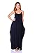 Simply Ravishing Rayon Span Maxi Boho Harem Spaghetti Strap Dress (Size: Small - 5X), 1X, Black