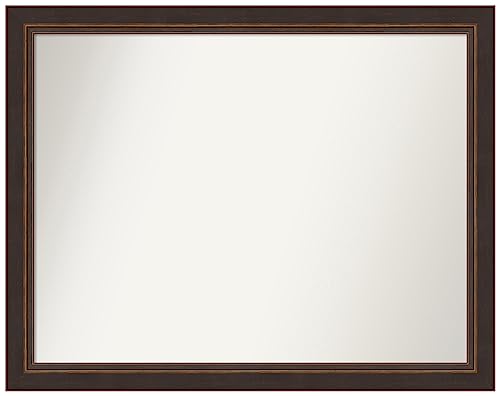 Amanti Art Bronze Bathroom Mirror for Over Sink, 33x42 Custom Made Lara Bronze…