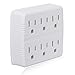 Maxxima 6 Grounded Outlet Wall Plug Adapter, Wall Tap Splitter, Outlet Extender, Turn 2 Outlets Into 6 (Pack of 2)