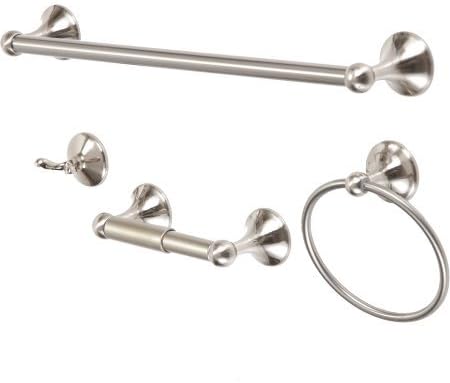 Better Homes and Gardens 4pc Bath Set Nickel Shower Curtain Hooks &amp; Rods