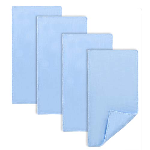 Muslin Burp Cloths Boy Girl for Newborns 4 Pack 100% Cotton 6 Layers Extra Absorbent and Soft (SkyBlue)
