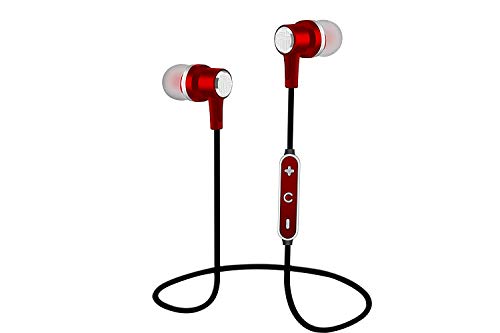 Wonder Connect EBT-301-Red-1 Bluetooth Headset Bluetooth V4.2 Stereo Sound and Hands Free Mic,Smart Noise Reduction - Red