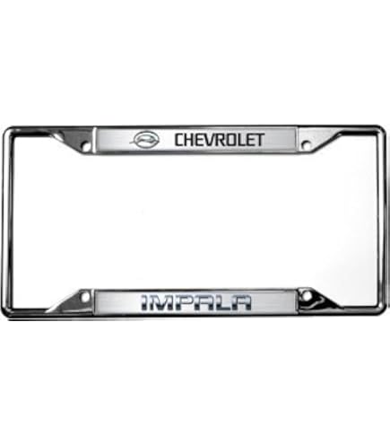Chevrolet Impala Chrome License Plate Frame - Metal Rust-Free OEM Style With Logo & Screw Covers