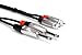 Hosa HPR-003X2 Dual REAN 1/4" TS to RCA Pro Stereo Interconnect Cable, 3 Feet primary