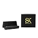 Skeepex Business Card Holder for Desk - Professional PU Leather Business Card Holder for Desk, Home and Office - 3.9 Inch W x 3.2 Inch L x 2 Inch H (Black) - Capacity 100 Business Card
