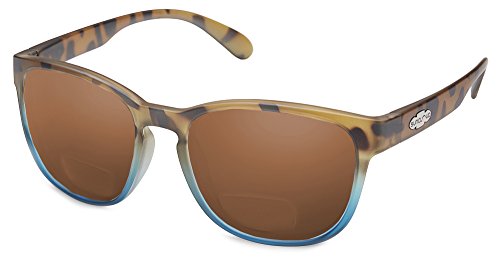Suncloud Loveseat Polarized Bi-Focal Reading Sunglasses in Matte Tortoise Blue/Brown Lens +2.50