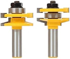 HDDU 2 Bit Raised Panel Cabinet Door Router Bit Set with Bevel 1/2" Shank Rail and Stile Router Bit Set Shaker Wood Milling Cutting Tools（H06526）