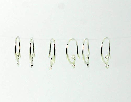 Sterling Silver Earring findings Pure 999 4 Micron Plated Ear Wire French Hook 19 x 10 mm Wholesale for fine Jewelry Making Designers Gypsy Style (6)