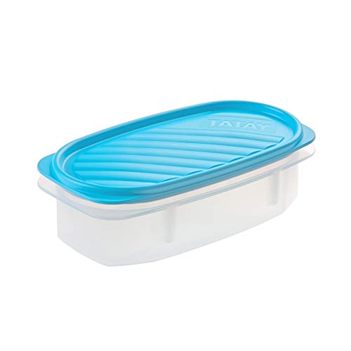 TATAY Food Container 0.5L Top Flex | Pressure Lid | Plastic Food Containers with Lids | Microwave, Dishwasher, Fridge & Freezer Safe | BPA-Free Plastic | 18.4x9.7x6.1 cm, Blue