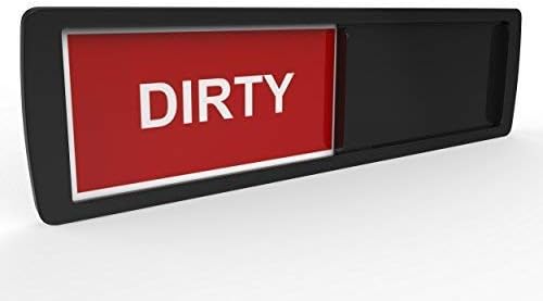 Premium Clean Dirty Dishwasher Magnet - Dishwasher Management Made Easy - 100% Metal and Acrylic, Easy-to-Read Labels, Magnetized Slider - Dishwasher Magnet Clean Dirty - Black
