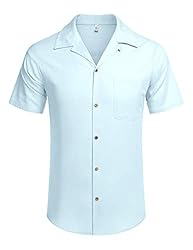 COOFANDY Men's Hawaiian Floral Shirts Cotton Linen