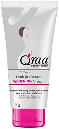 Qraa Advanced Lacto Dark Underarm Whitening Cream, 100g For even toned underarms - Paraben Free