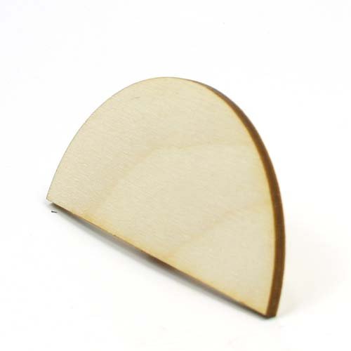 Mylittlewoodshop - Pkg of 25 - Circle Half - 2 inches by 1 inch and 1/8 inch thick unfinished wood(LC-HFCR04-26)