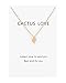Zealmer Cactus Necklace Best Wish Cacti Pendant Necklace with Message Card for Love Ones