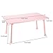 Large Bed Tray NNEWVANTE Multifunction Laptop Desk Lap Desk Foldable Portable Standing Outdoor Camping Table, Breakfast Reading Tray Holder for Couch Floor for Adults/Students/Kids(Pink)