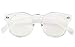 Beison Horn Rimmed Round Eyeglasses Frame Clear Lens 46mm (Transparent, 46)