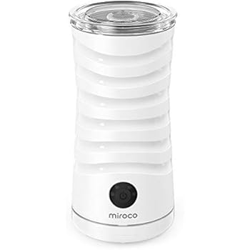 Milk Frother Miroco Electric Milk Steamer Automatic Soft Foam Maker Cold Hot Milk Warmer Silent Operation for Cappuccino, Latte, Coffee White