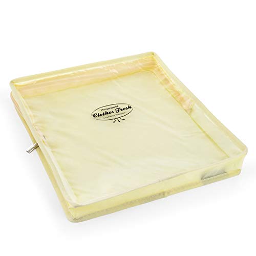 HANGERWORLD Pack of 5 Cream Breathable Cashmere Jumper Clothing Storage Pouch Bag with Clear Front
