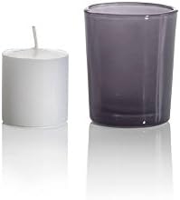 Yummi Set of 36 10hr Votive Candles &amp; Votive Holders, Gray