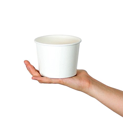 White Paper Ice Cream Cups - 16 oz Disposable Dessert Bowls - Comes in Many Colors - Frozen Dessert Supplies - 50 Count - Thumbnail 2