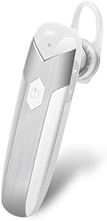 Bluetooth Earpiece, 32 Hours Talk Sweatproof Wireless Headset Voice Reminder and Noise Cancelling V4.1 for iphone 7 Plus 6s 5s iPad Samsung Galaxy S7 Edge S6 S5 LG G5 V10 Motorola HTC Android (White)