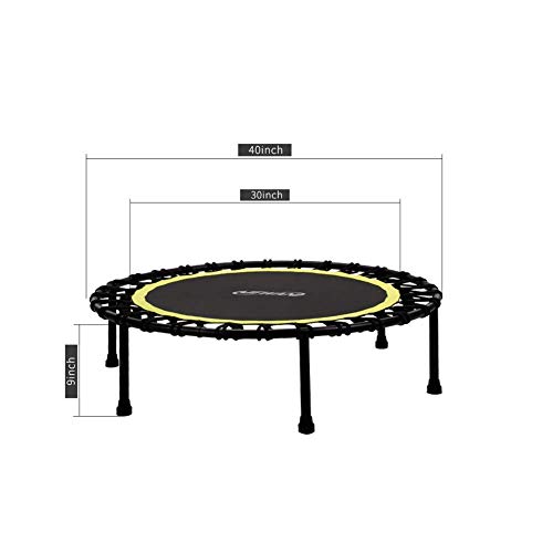 Newan 40'' Silent Fitness Mini Trampoline - Indoor Rebounder for Adults - Best Urban Cardio Jump Fitness Workout Trainer, Covered Bungee Rope System - Max Limit 330 lbs (Renewed) - Thumbnail 6