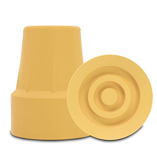 Pivit Super Crutch Tips | Tan, 7/8" | Heavy-Duty Rubber Replacement Feet for Walking Canes & Underarm Crutches | Large Surface Superior Tracking | Flex-Technology Shock Absorption Reduces Arm Fatigue