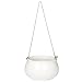 Mediterranean Style Round White Ceramic Hanging 7 inch Planter Pot with Jute Twine String