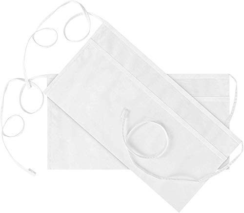 Utopia Wear 2 Pack Waitress Apron, Waist Aprons for Home and Kitchen, White