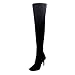 Shoe'N Tale Women Over The Knee High Stretchy Leather Thigh High Snow Boots(6.5,Suede Black)