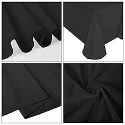 10 Pack Polyester Tablecloths, Black 90 x 132 Inch