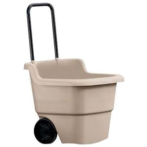 Suncast LC1250D 15-Gallon Capacity Poly Rolling Lawn Cart ...