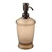 mDesign Modern Plastic Refillable Liquid Soap Dispenser Pump Bottle for Bathroom Vanity Countertop, Kitchen Sink - Holds Hand Soap, Dish Soap, Hand Sanitizer, Essential Oils - 2 Pack - Sand/Bronze