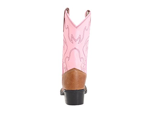 Girls Leather Cowboy Boots in Pink & Brown 11 M US Little Kid