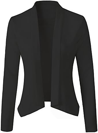 UINSTONE Womens Blazer Jacket with Long Sleeve for both Business / Casual (XXL, Black)