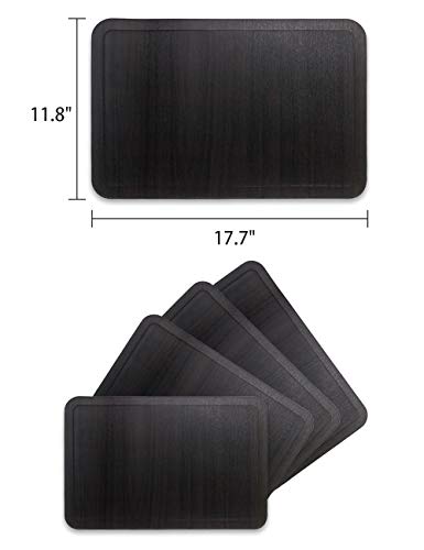 Alpiriral Dining PlaceMats Set of 4 Heat Resistant PlaceMats Easy to Wipe Off Scrub Vinyl Place Mats Washable Table Mats Protect A Table from Messes & with A Nice Looking in Black