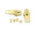 YKK #10 Brass Slider (2 Sliders + 4 Top Stops /Pack)