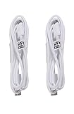 Samsung Micro USB Charging Data Cable for Galaxy Tab, 2 Pack - Non-Retail Packaging - White
