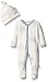 Burt's Bees Baby Baby Organic Toile Snap Front Coverall and Hat Set, Sail Blue, 0-3 Months