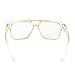 MEETSUN Vintage Square Aviator Sunglasses for Men Classic Retro Large Frame Sun Glasses (Clear Frame, 68)