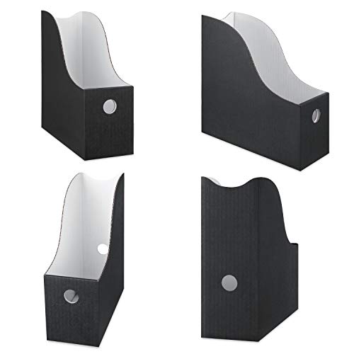 image for Magazine File Holders Book Organizer (Set of 12, Black), Folder Storag