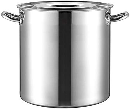 Download 寸胴鍋 ステンレス鋼の蓋を持つストックポット すべてのストーブ 直径35cm 高さ35cm 6サイズ 激安☆超特価 Size 50cm : Silver Color 98L