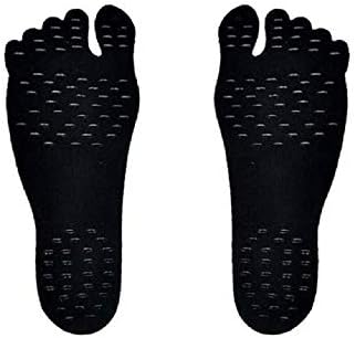 Twiclo 1 Pairs Barefoot Adhesive Foot Pad Invisible Beach Shoes for Water Barefoot Shoes Stick on Foot Soles with Anti-Slip and Waterproof (Multi, L)