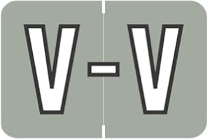 Doctor Stuff - File Folder Labels, Alphabet Letter V, Barkley/Sycom FABKM - BRAM Series Compatible Alpha Stickers, Gray, 1" x 1-1/2", 225 Labels per Package