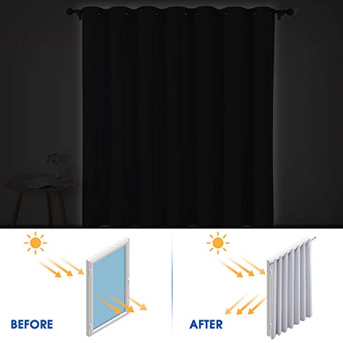 HOMEIDEAS Sliding Door Curtains Wide 100 x 84 Inch Long Privacy